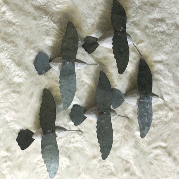 Five Handmade Steel and Wood Hummingbird Christmas Hanging Ornaments - Picture 2 of 12